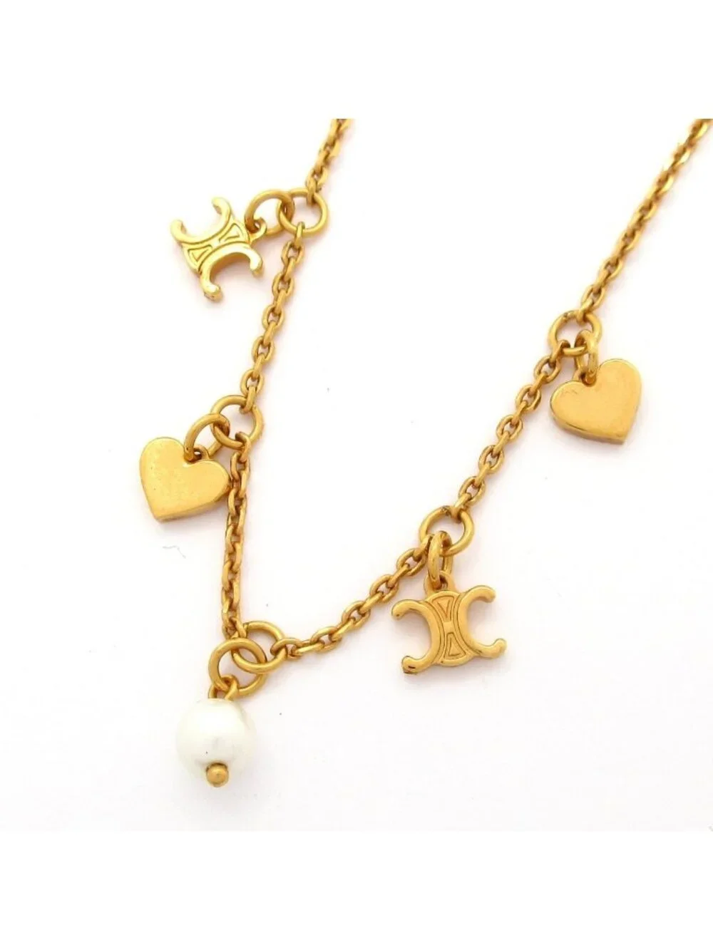 Celine Necklace Gold Ivory Heart